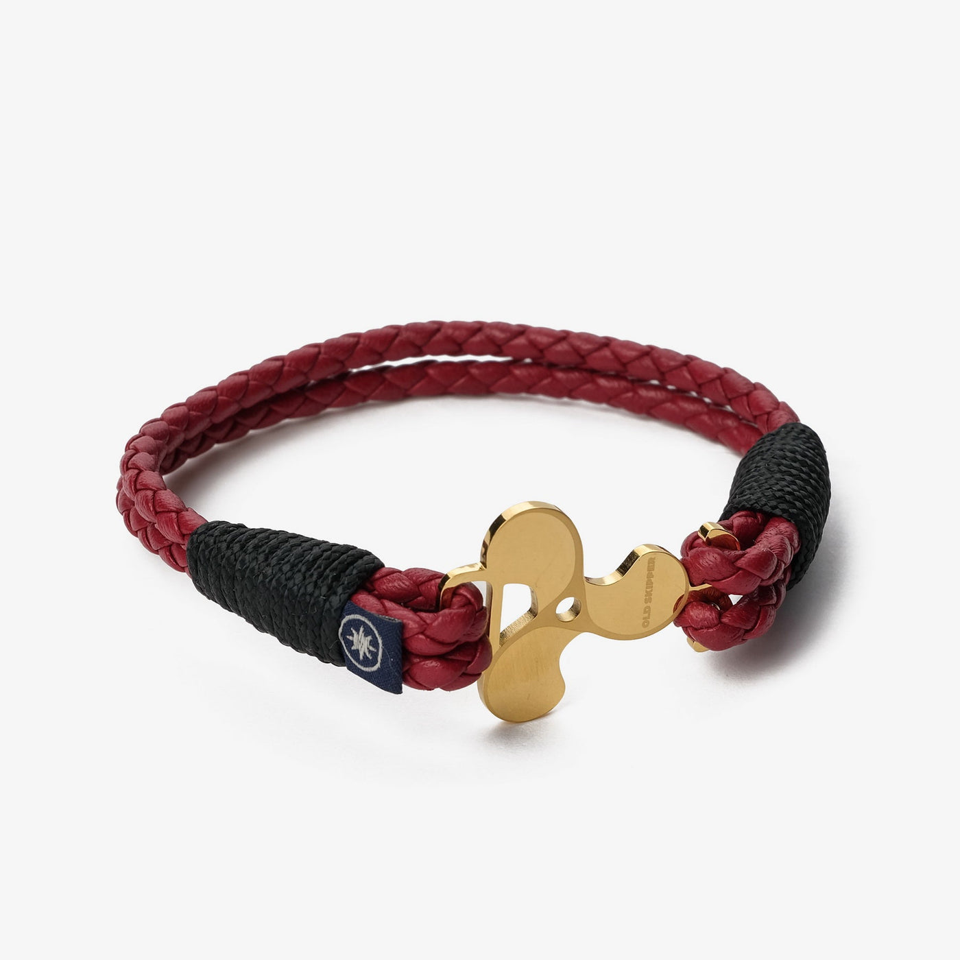 Crimson Waves Braided Nappa Leather Bracelet