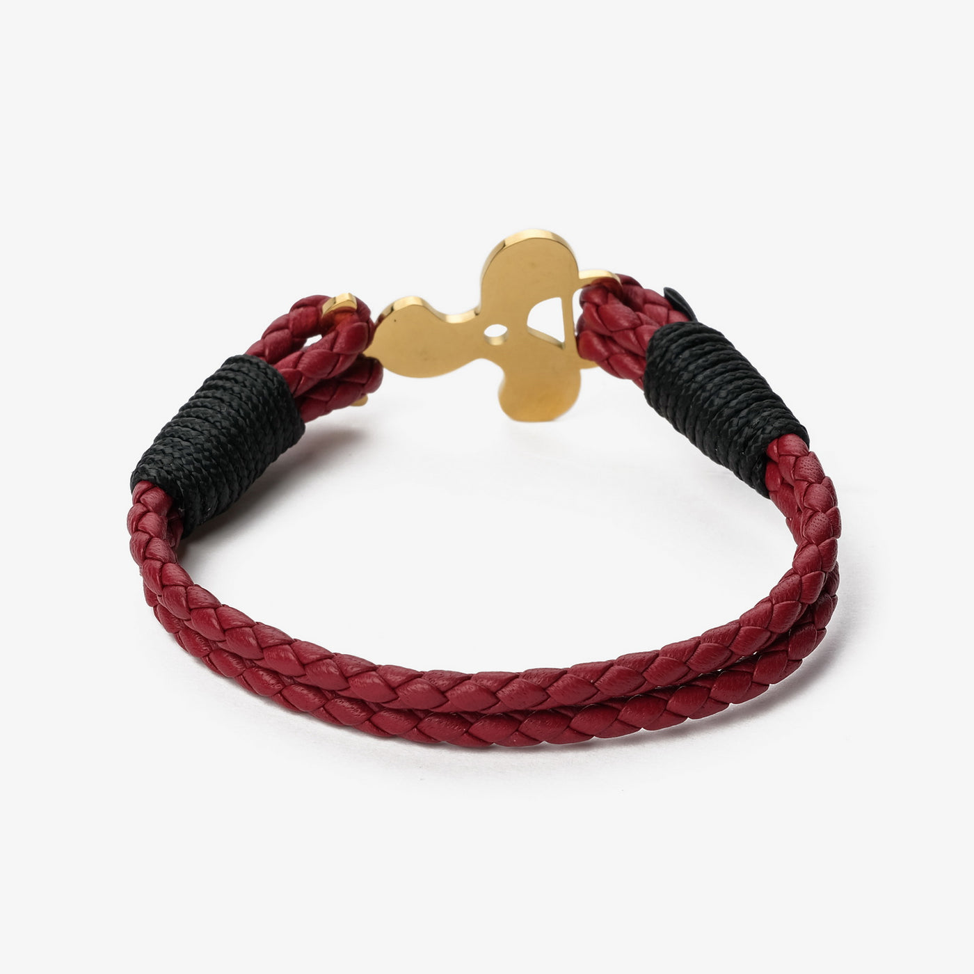 Crimson Waves Braided Nappa Leather Bracelet