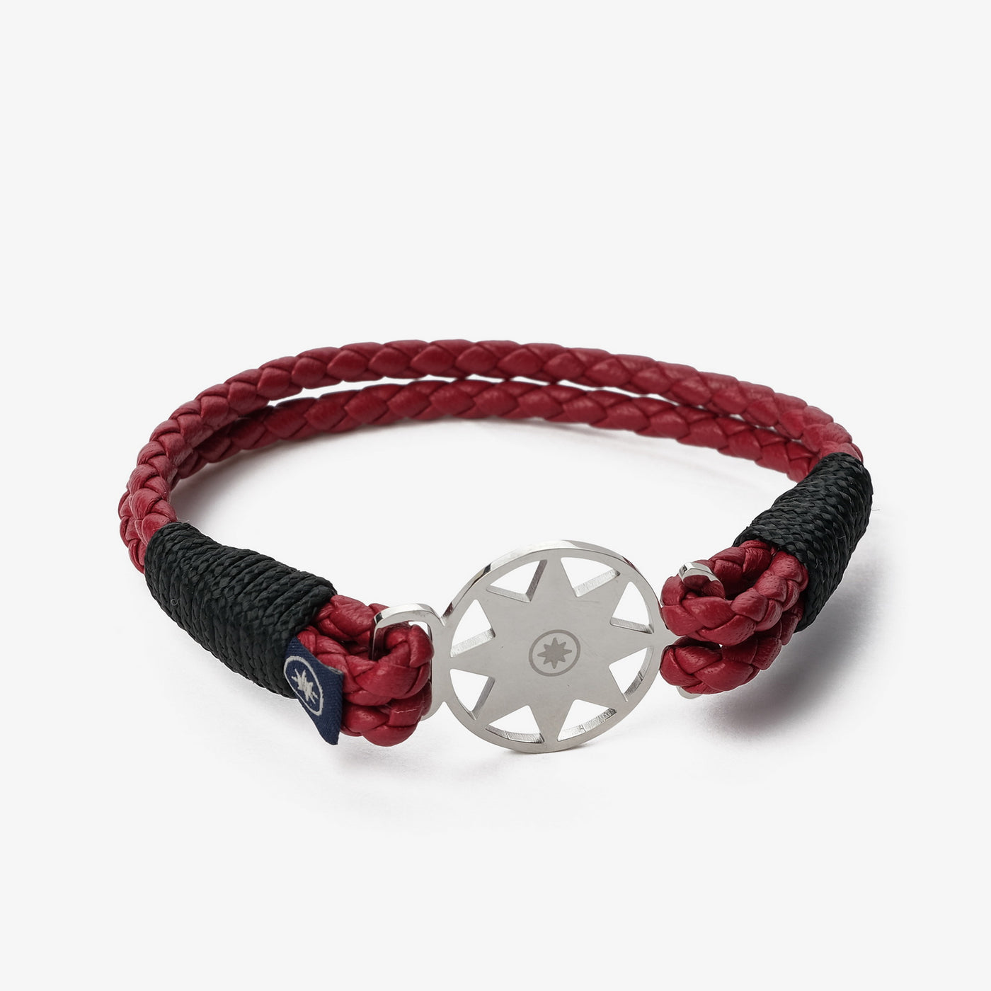 Crimson Waves Braided Nappa Leather Bracelet