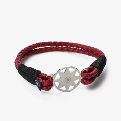 Crimson Waves Braided Nappa Leather Bracelet