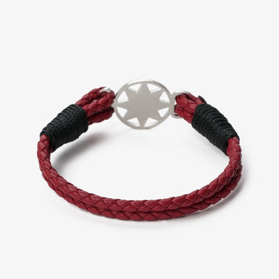 Crimson Waves Braided Nappa Leather Bracelet