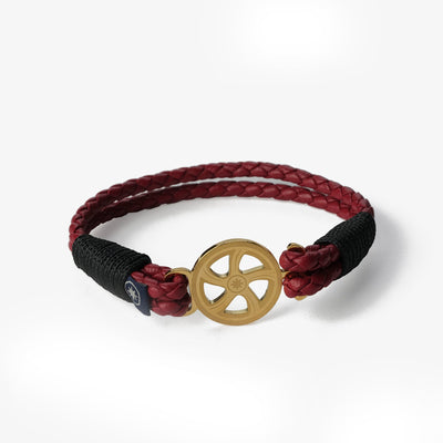 Crimson Waves Braided Nappa Leather Bracelet