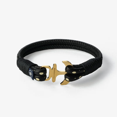 Luxe Anchor Intarsio Nappa Leather Bracelet