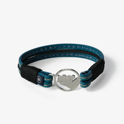 Sapphire Shores Stitched Leather Bracelet