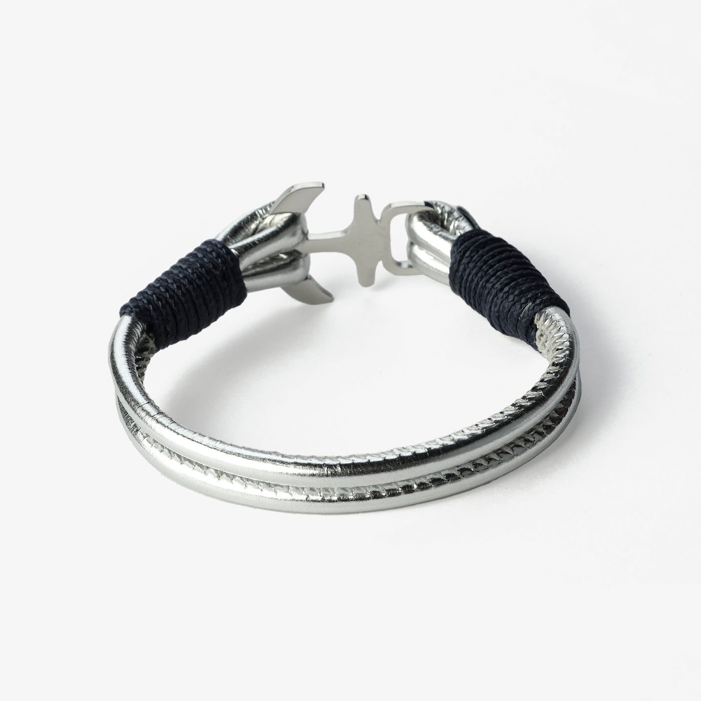 Captain's Silver Sea Nappa Leather Bracelet