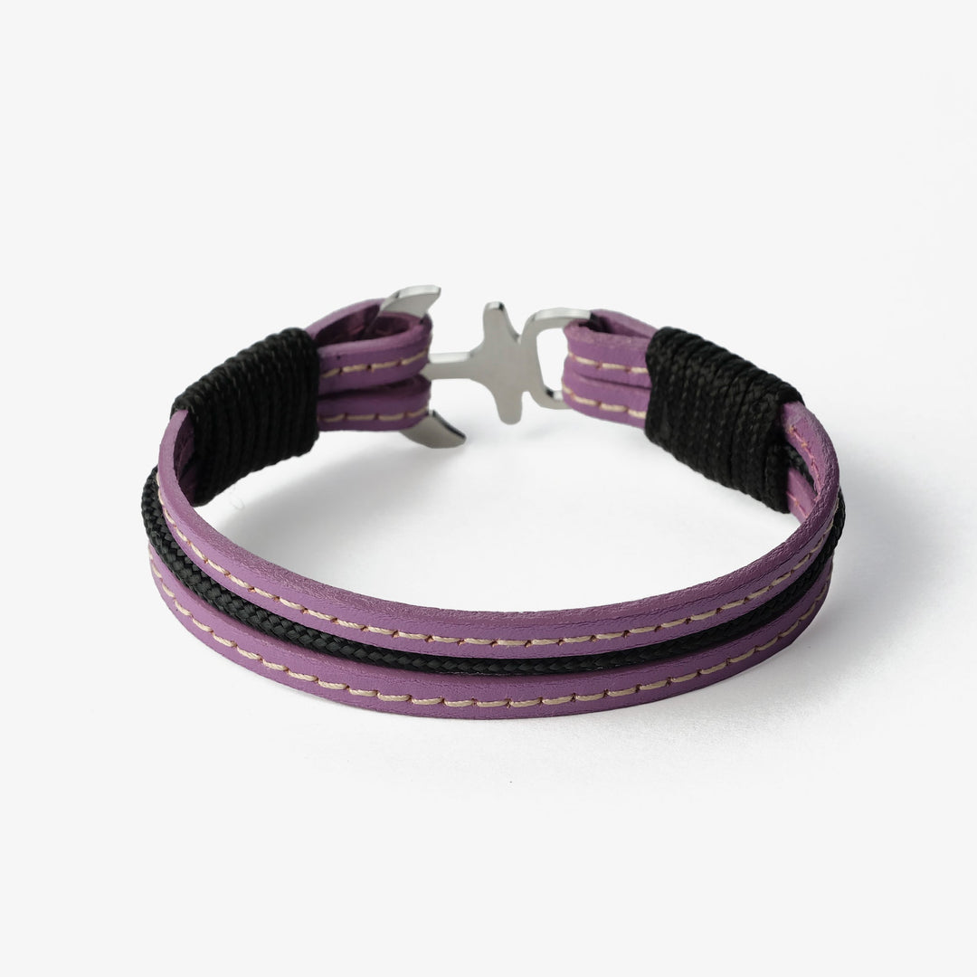 Lavender Mist Stitched Leather Bracelet – Old-Skipper.com