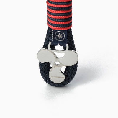 Scarlet Stripes Nautical Rope Keychain