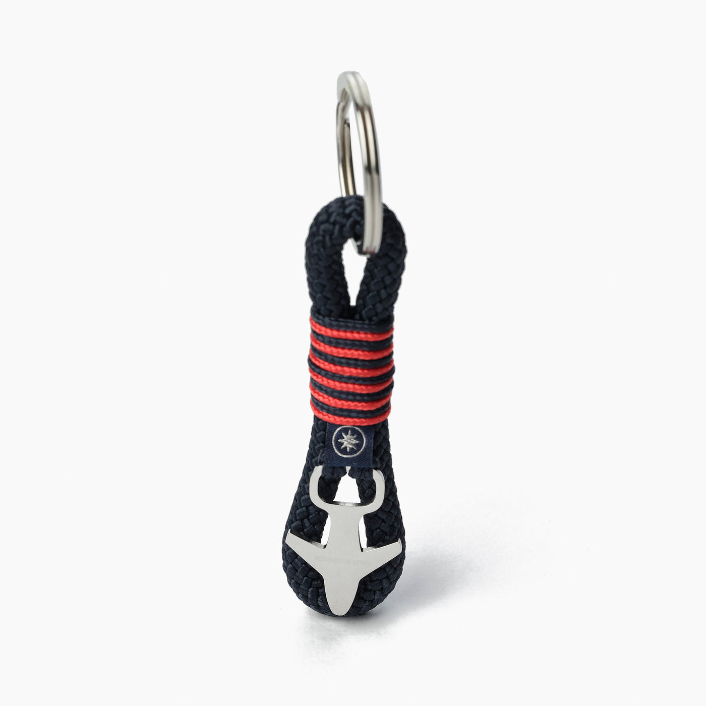 Scarlet Stripes Nautical Rope Keychain