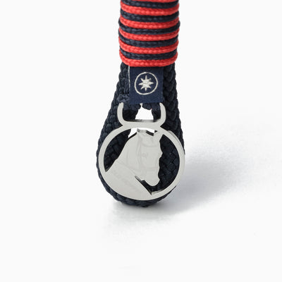 Scarlet Stripes Nautical Rope Keychain