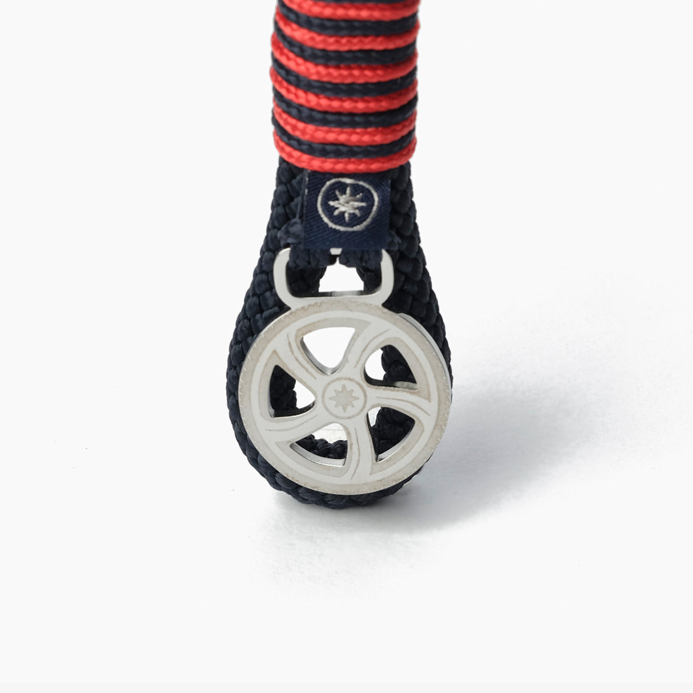 Scarlet Stripes Nautical Rope Keychain