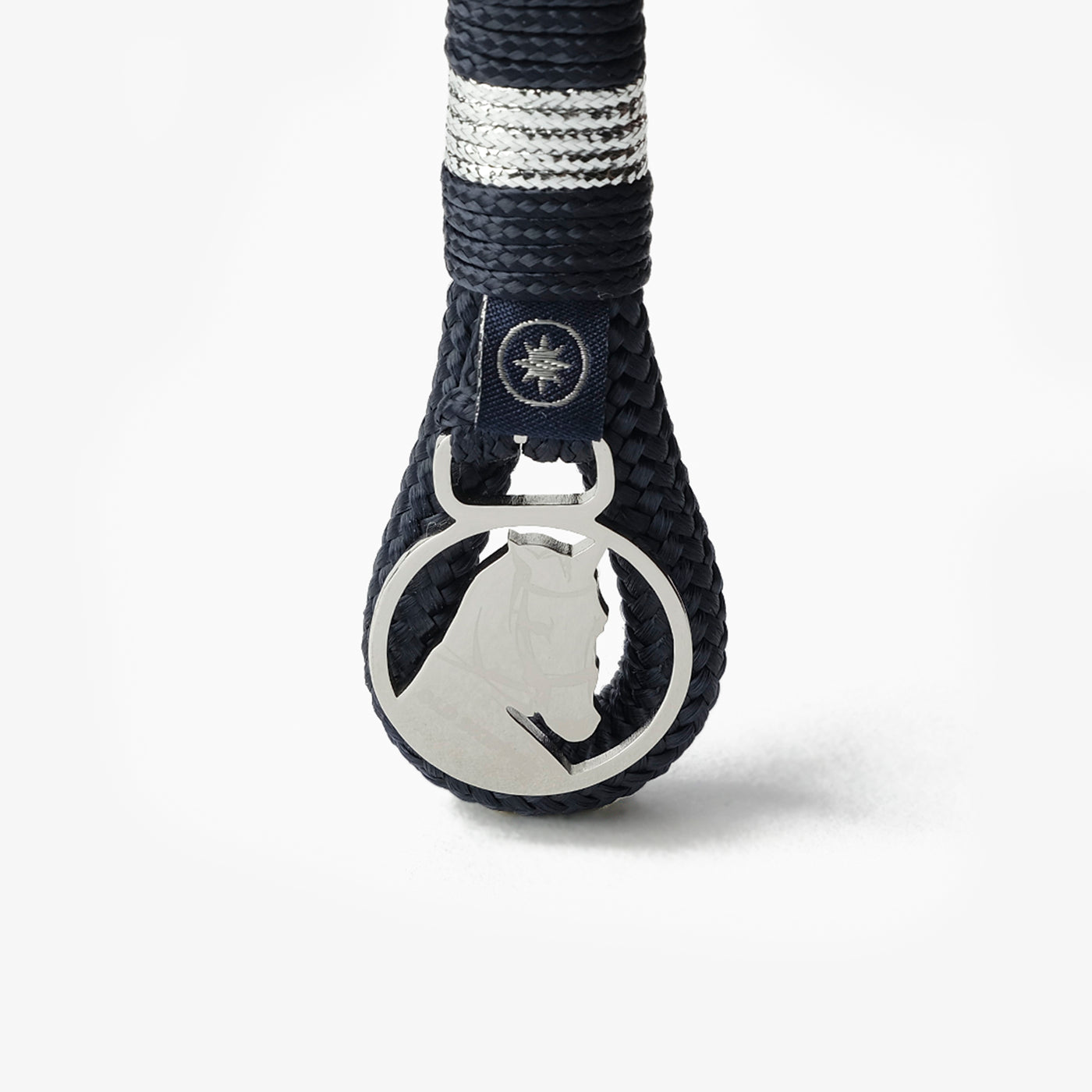 Night Silver Nautical Rope Keychain