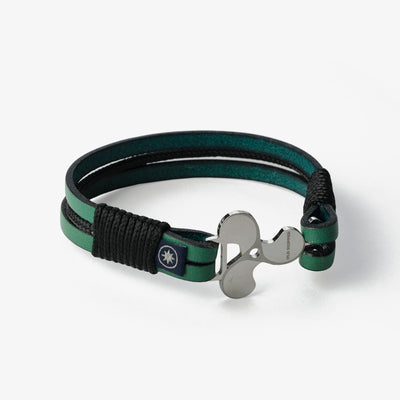 Leather Bracelet Emerald Seascape