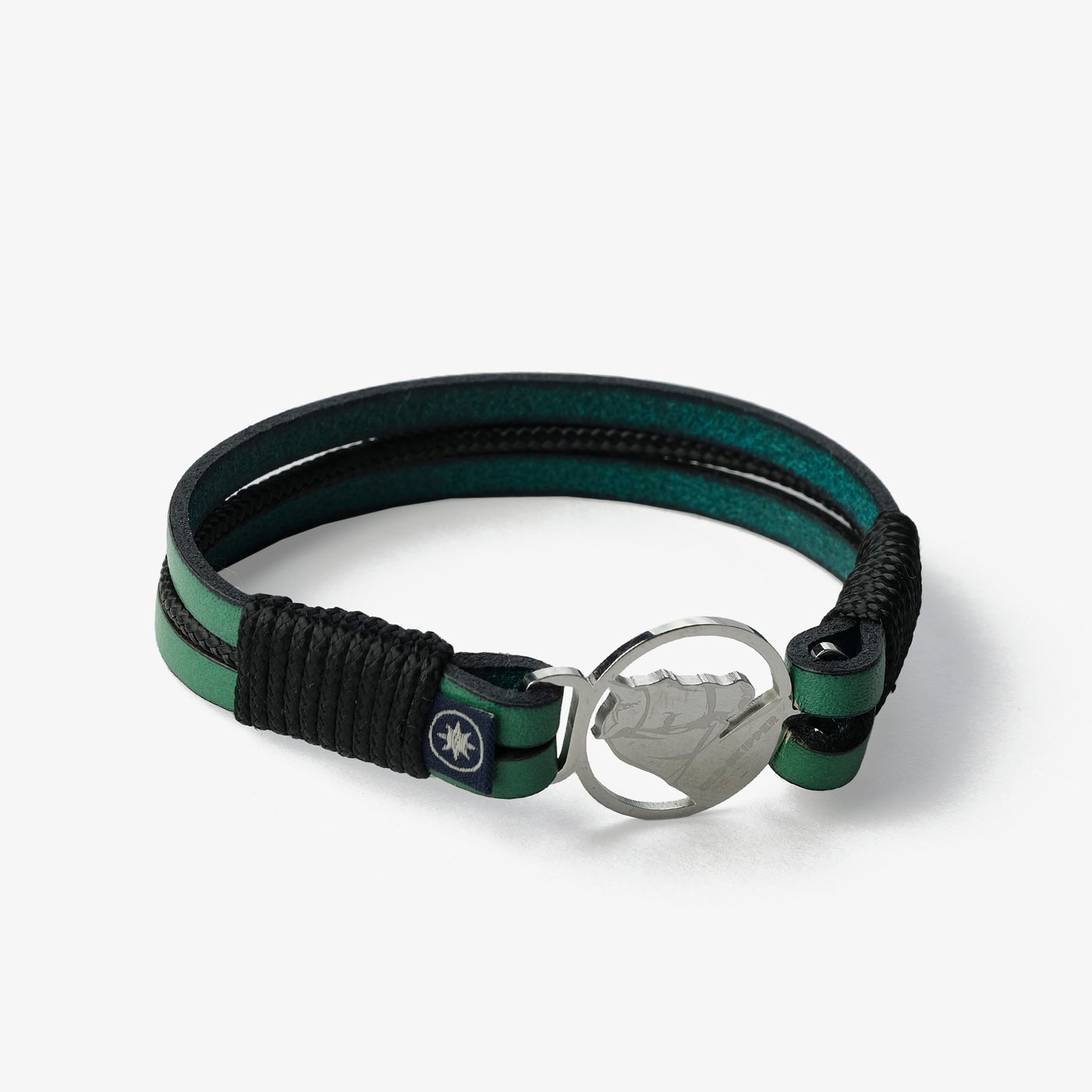 Leather Bracelet Emerald Seascape