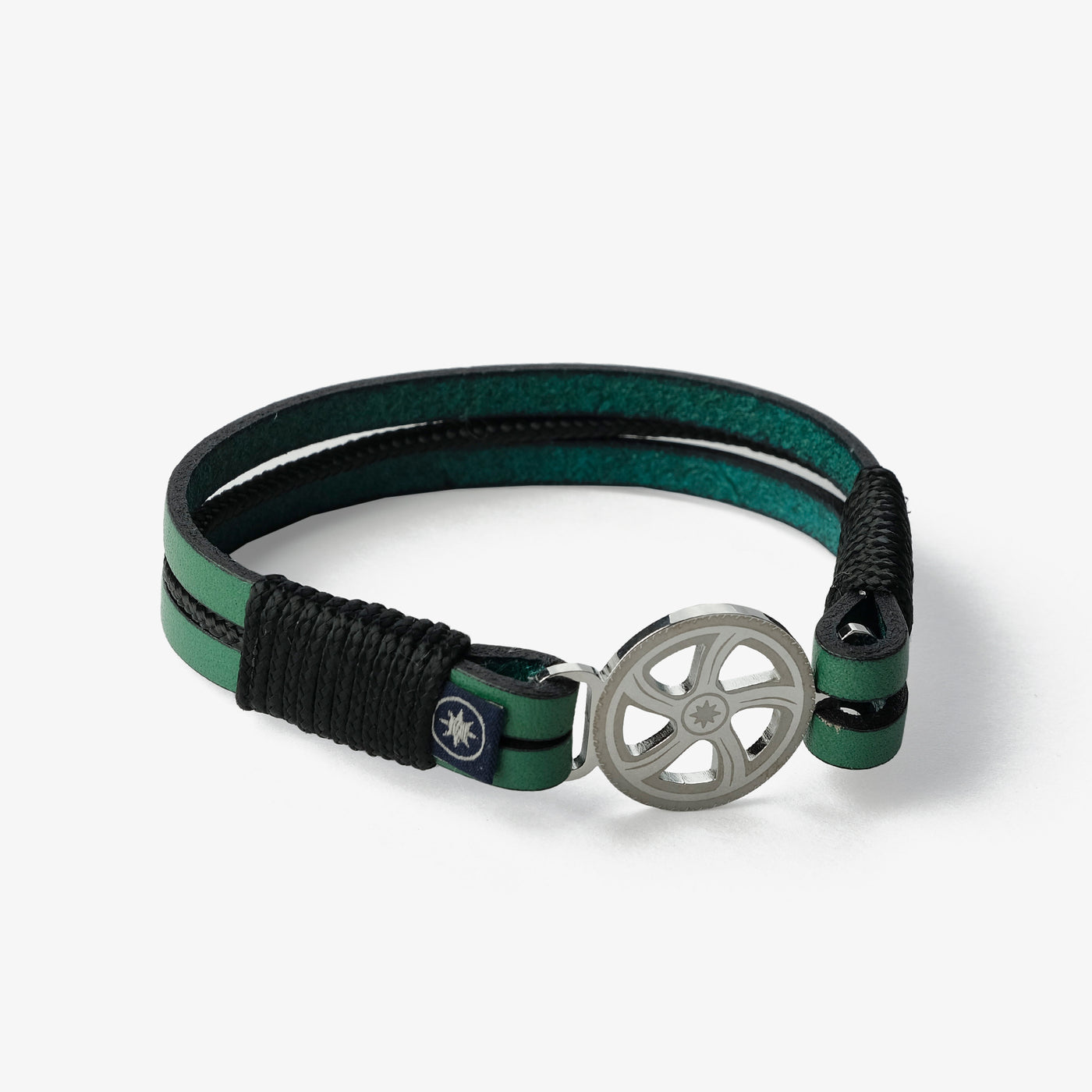 Leather Bracelet Emerald Seascape