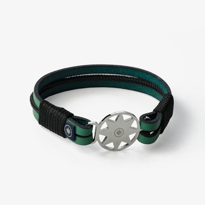 Leather Bracelet Emerald Seascape