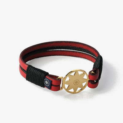 Leather Bracelet Scarlet Golden