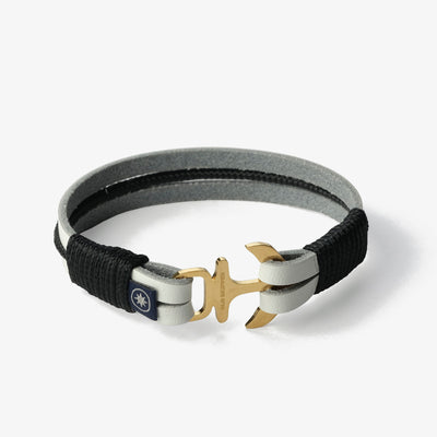 Leather Bracelet White Squall Golden