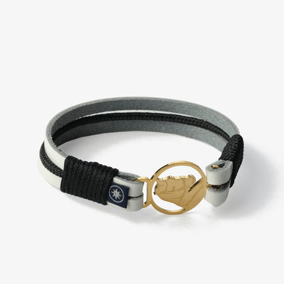 Leather Bracelet White Squall Golden