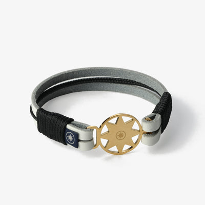 Leather Bracelet White Squall Golden