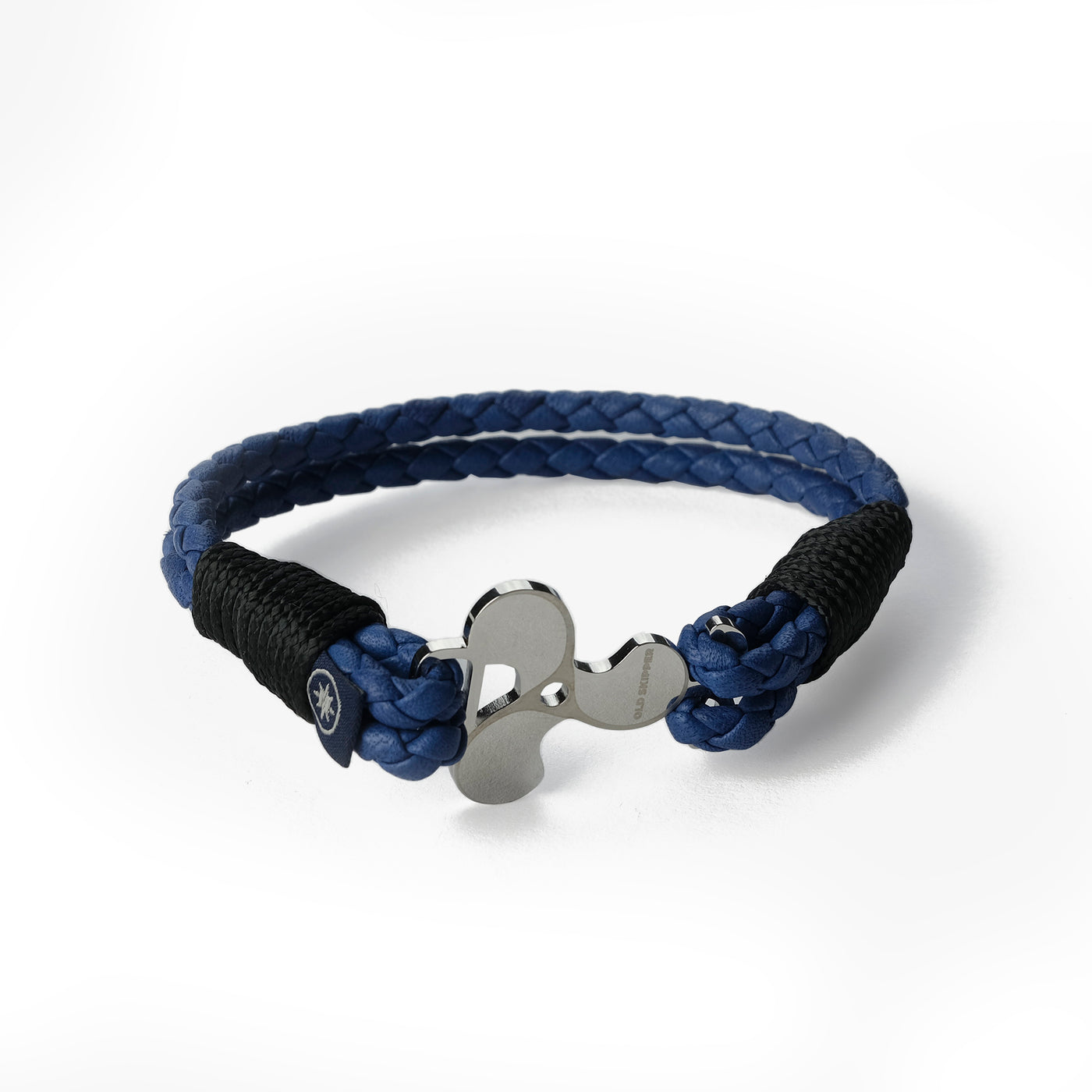 Blue Wave Braided Nappa Leather Bracelet