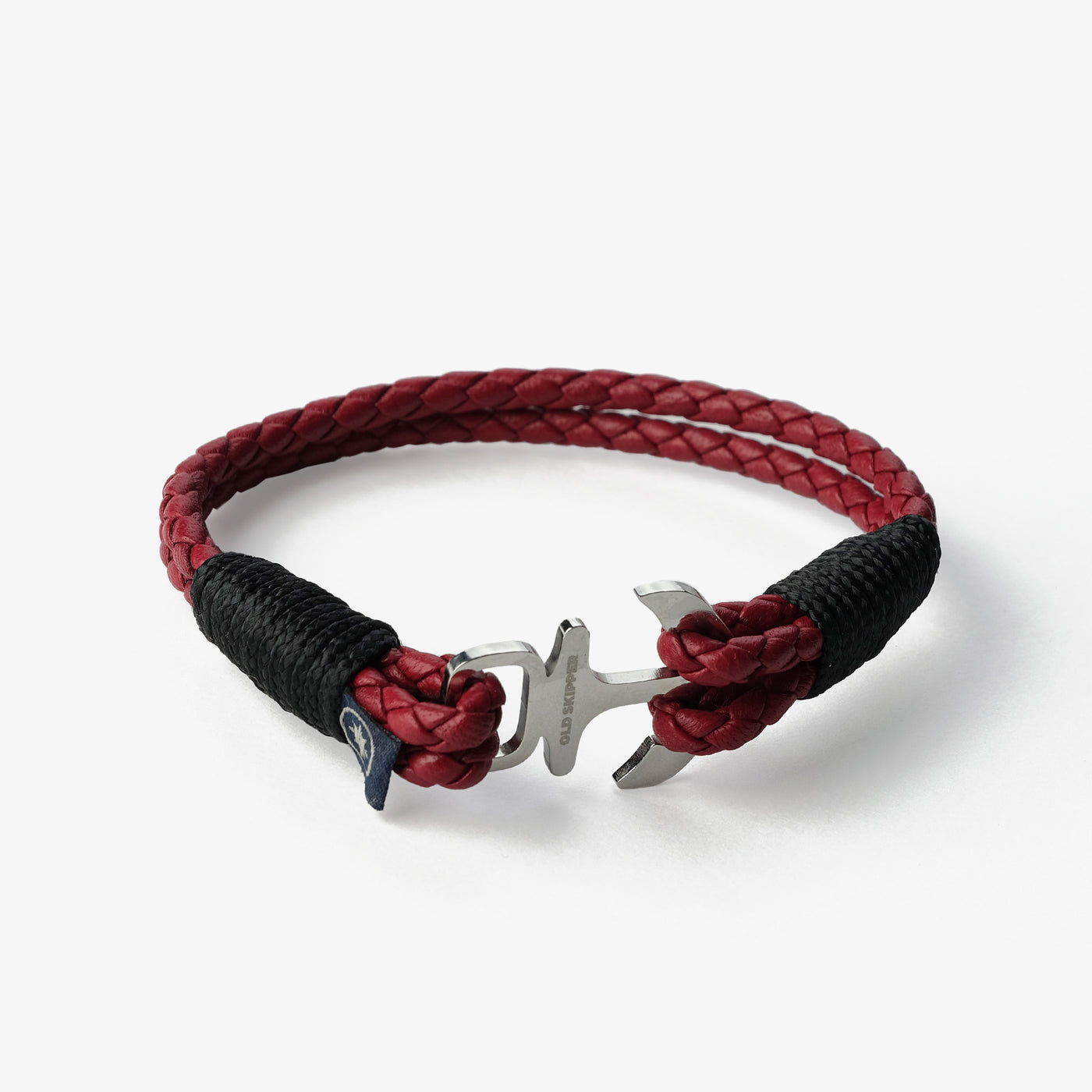 Crimson Waves Braided Nappa Leather Bracelet