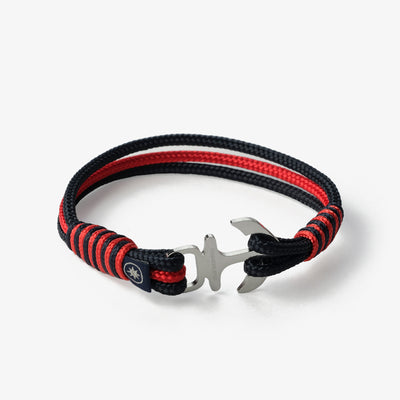 Crimson Nightfall Nautical Rope Bracelet