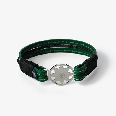 Green Fusion Stitched Leather Bracelet