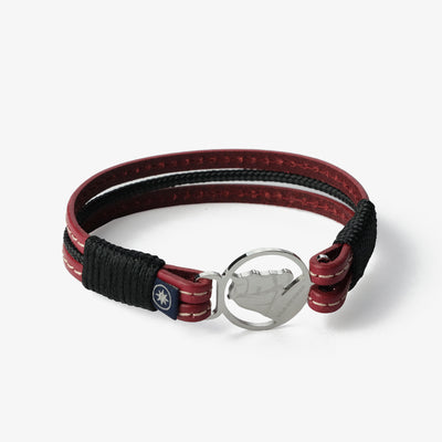 Dusk Serenade Stitched Leather Bracelet