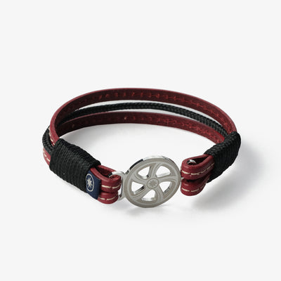 Dusk Serenade Stitched Leather Bracelet