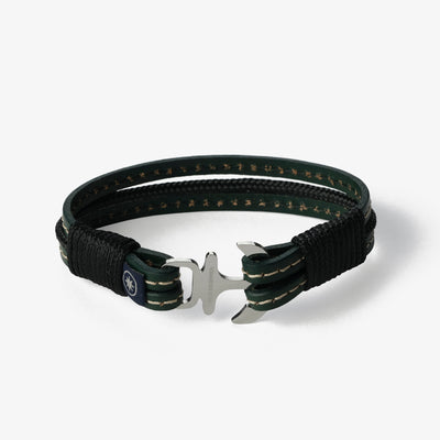 Enchanted Forest Stitched Leather Bracelet