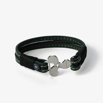 Enchanted Forest Stitched Leather Bracelet