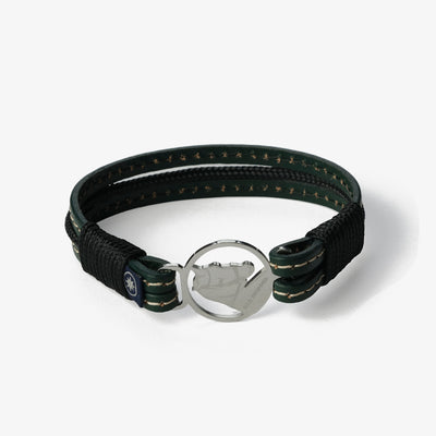 Enchanted Forest Stitched Leather Bracelet