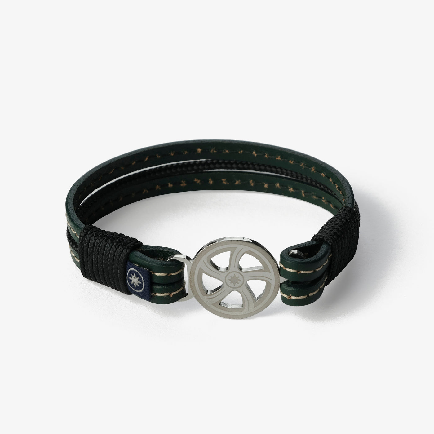 Enchanted Forest Stitched Leather Bracelet