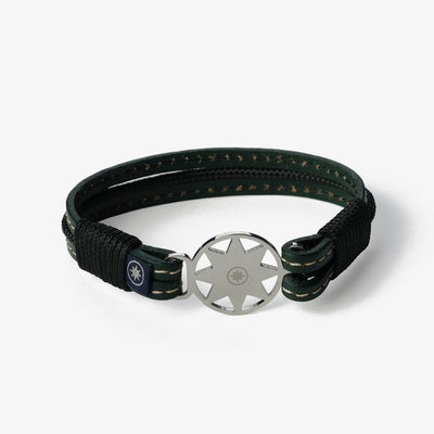 Enchanted Forest Stitched Leather Bracelet