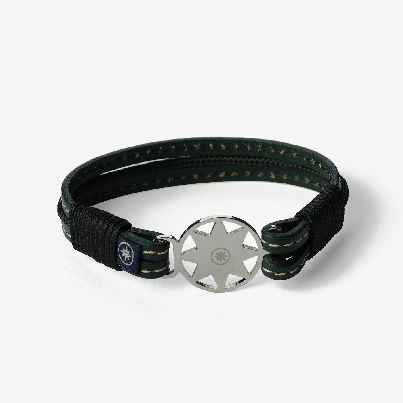 Enchanted Forest Stitched Leather Bracelet