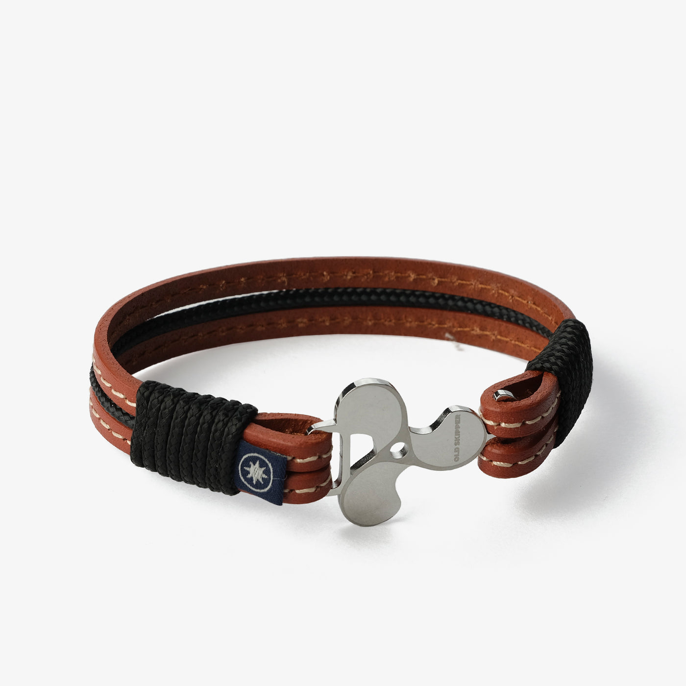 Earth's Embrace Stitched Leather Bracelet