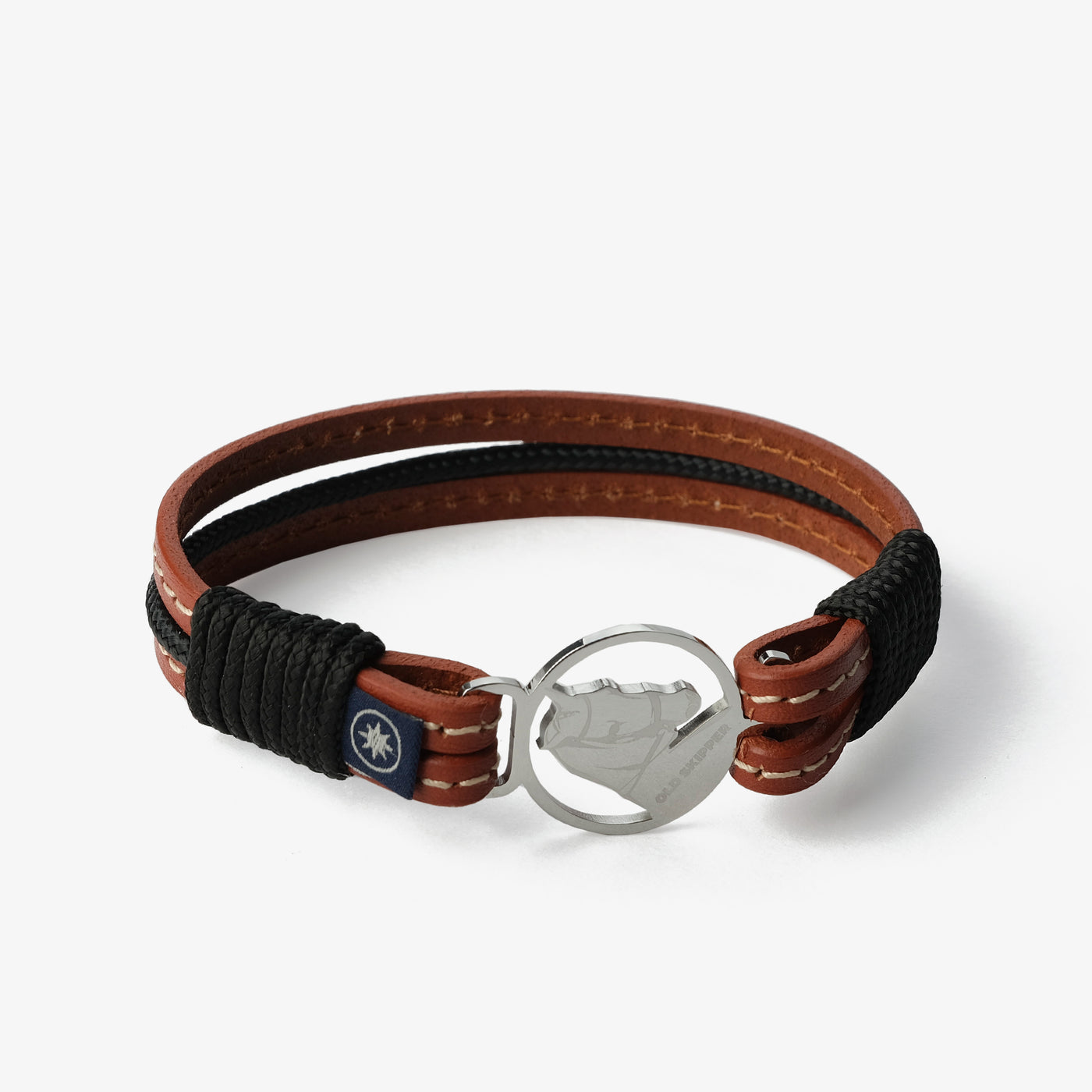 Earth's Embrace Stitched Leather Bracelet