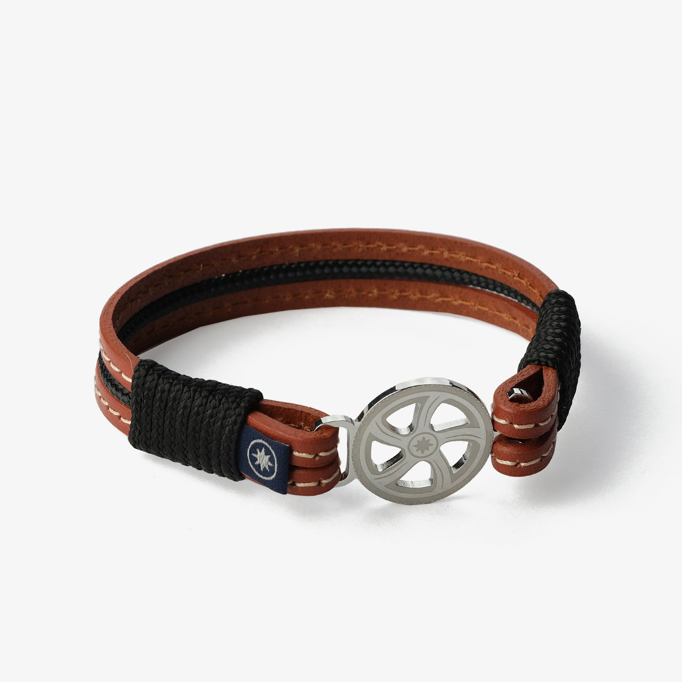 Earth's Embrace Stitched Leather Bracelet