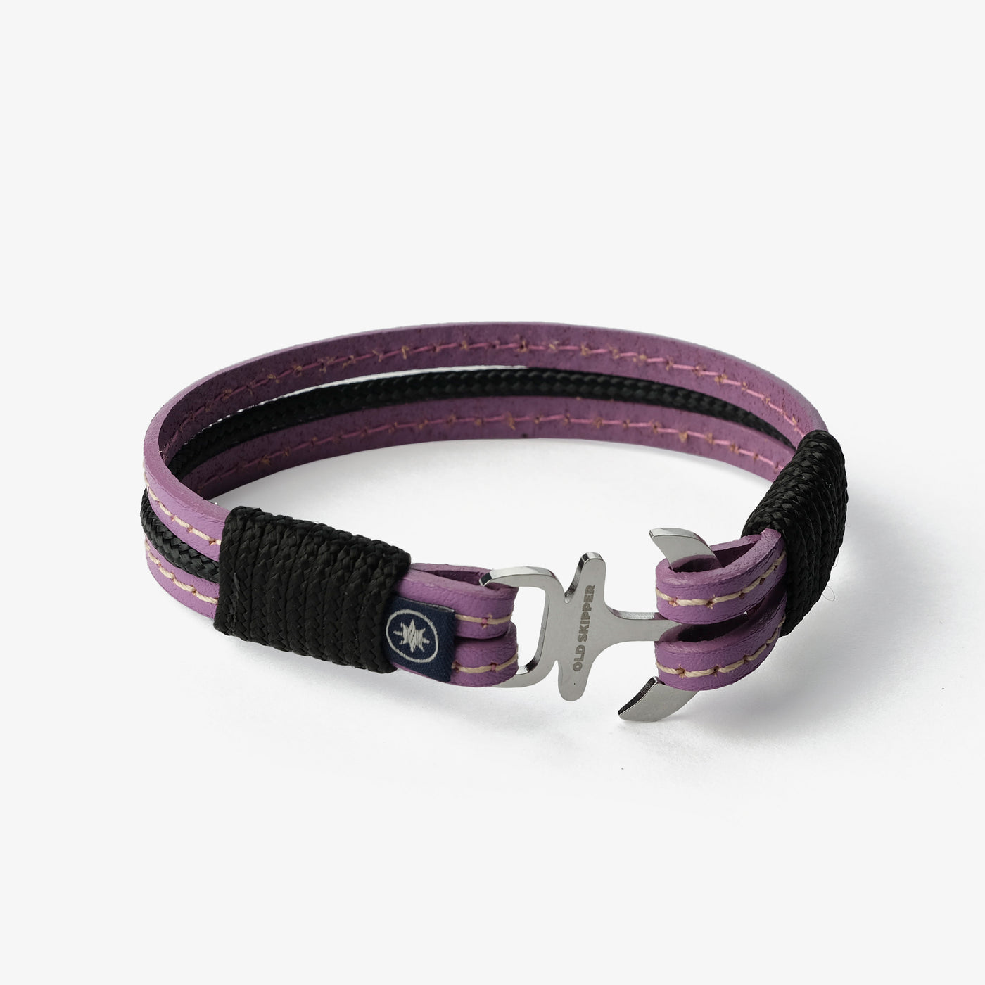 Lavender Mist Stitched Leather Bracelet