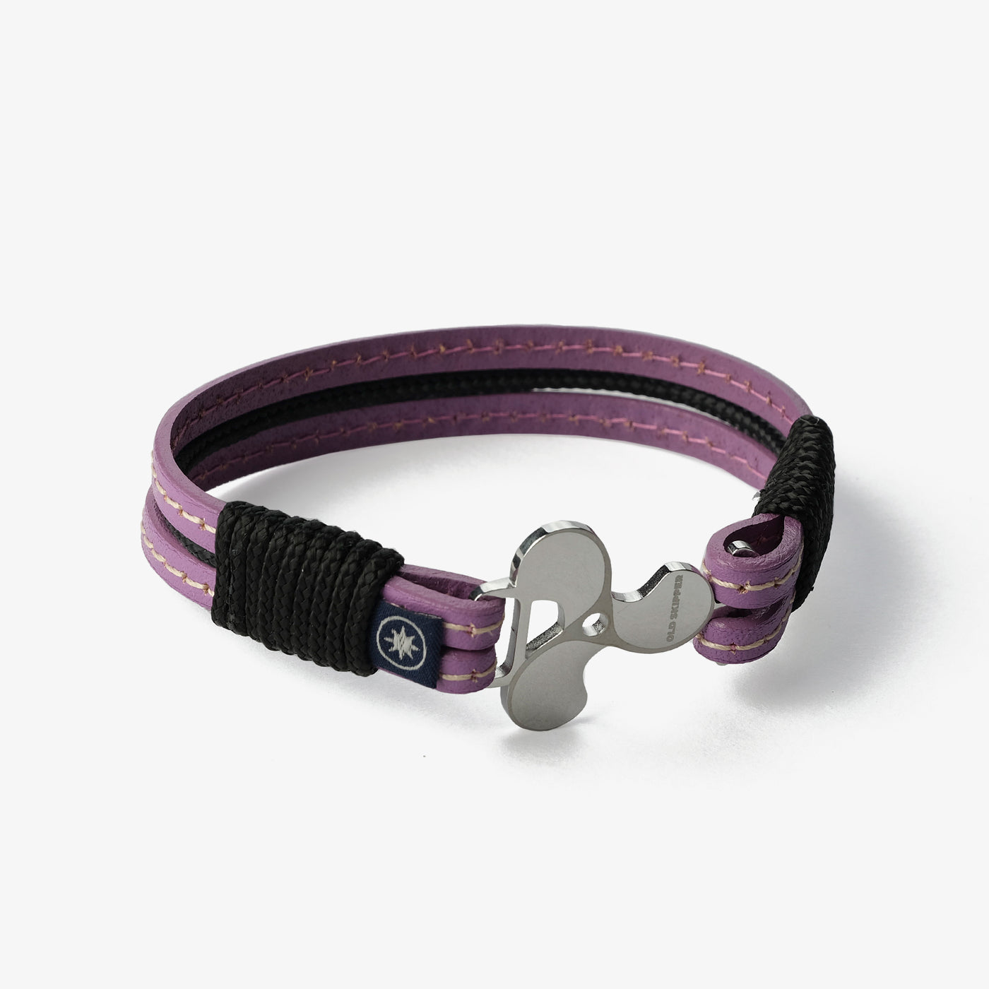 Lavender Mist Stitched Leather Bracelet