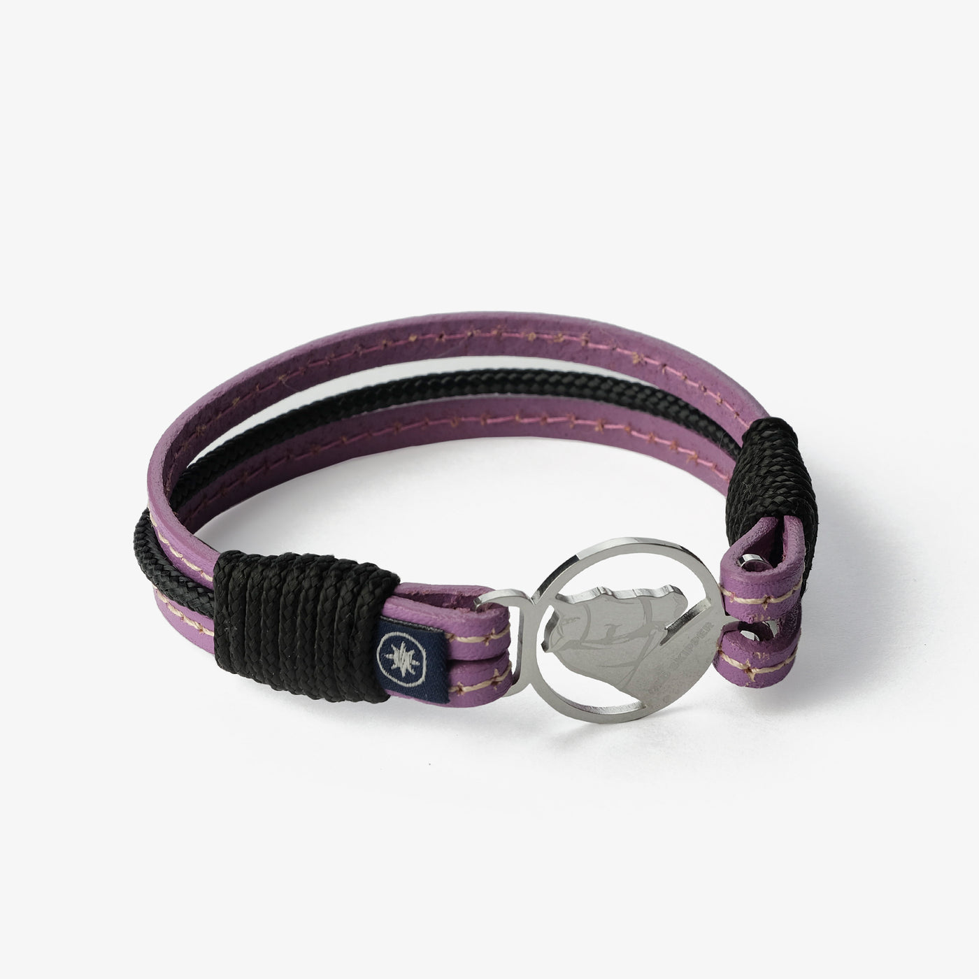 Lavender Mist Stitched Leather Bracelet