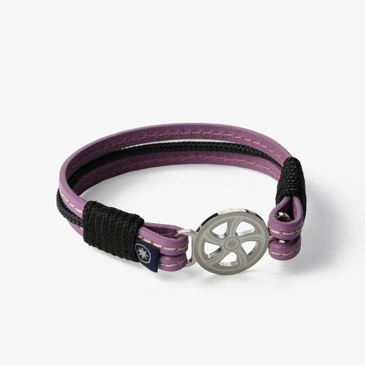 Lavender Mist Stitched Leather Bracelet