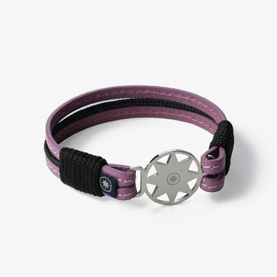 Lavender Mist Stitched Leather Bracelet