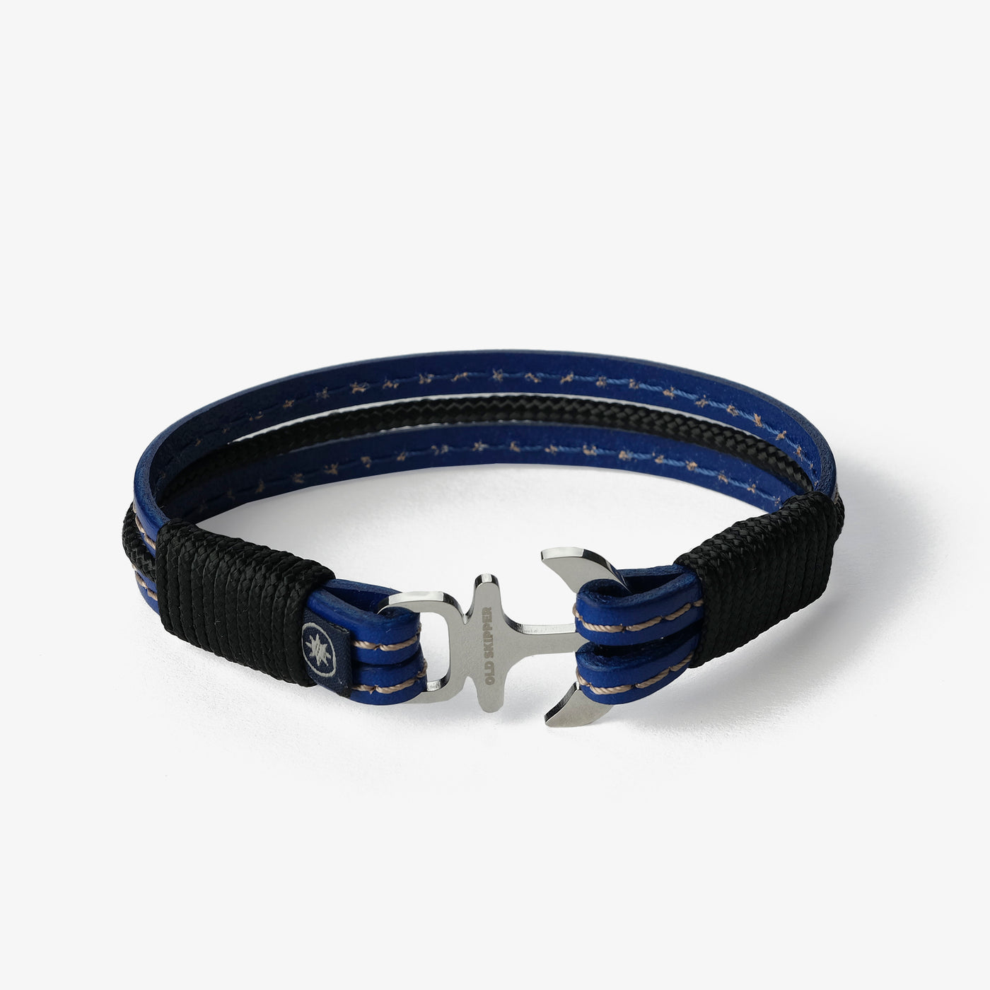 Azure Waters Stitched Leather Bracelet