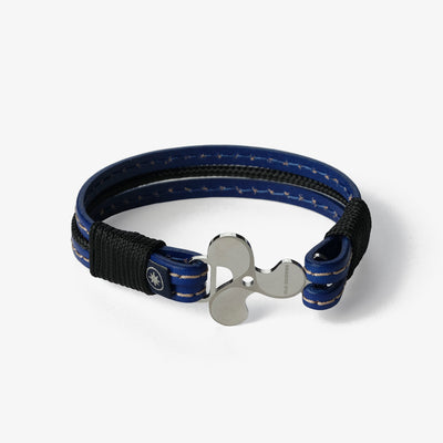 Azure Waters Stitched Leather Bracelet