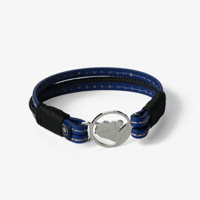 Azure Waters Stitched Leather Bracelet