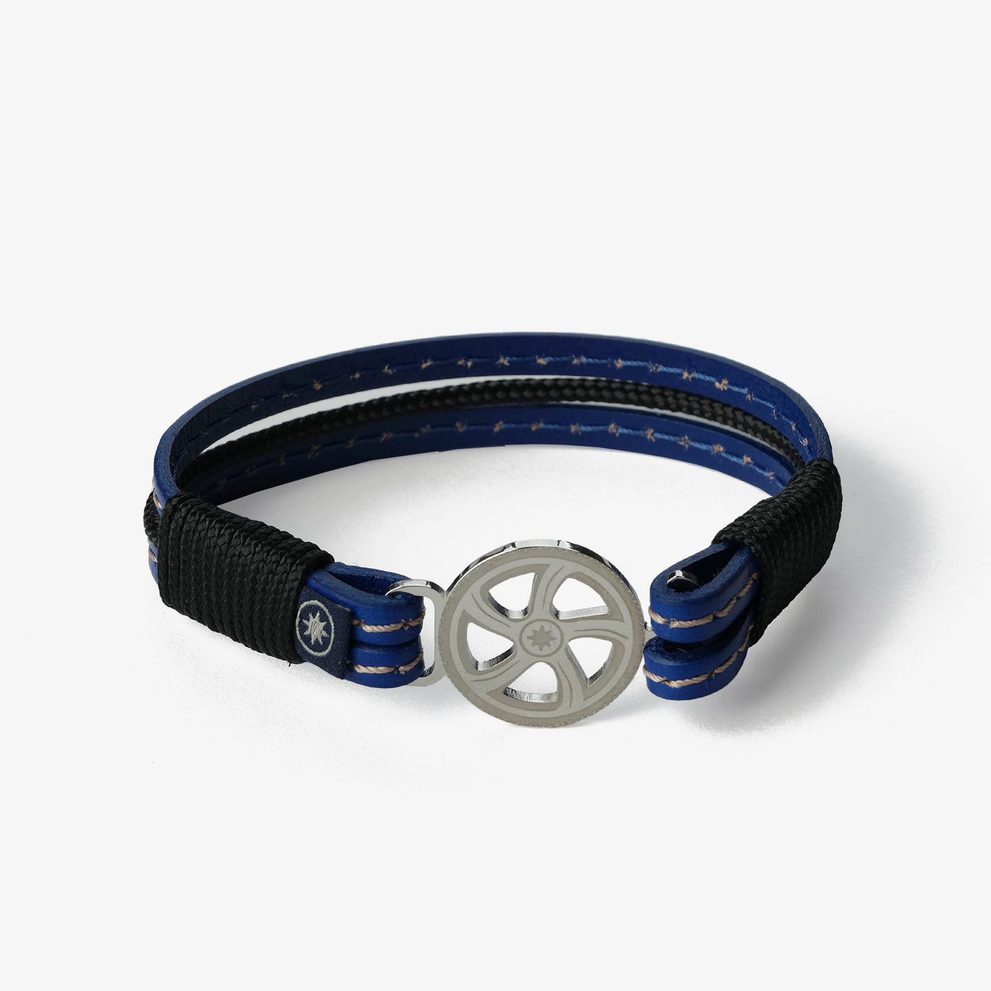 Azure Waters Stitched Leather Bracelet