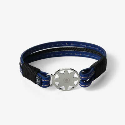 Azure Waters Stitched Leather Bracelet