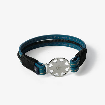 Sapphire Shores Stitched Leather Bracelet