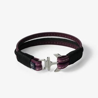 Plum Dream Stitched Leather Bracelet